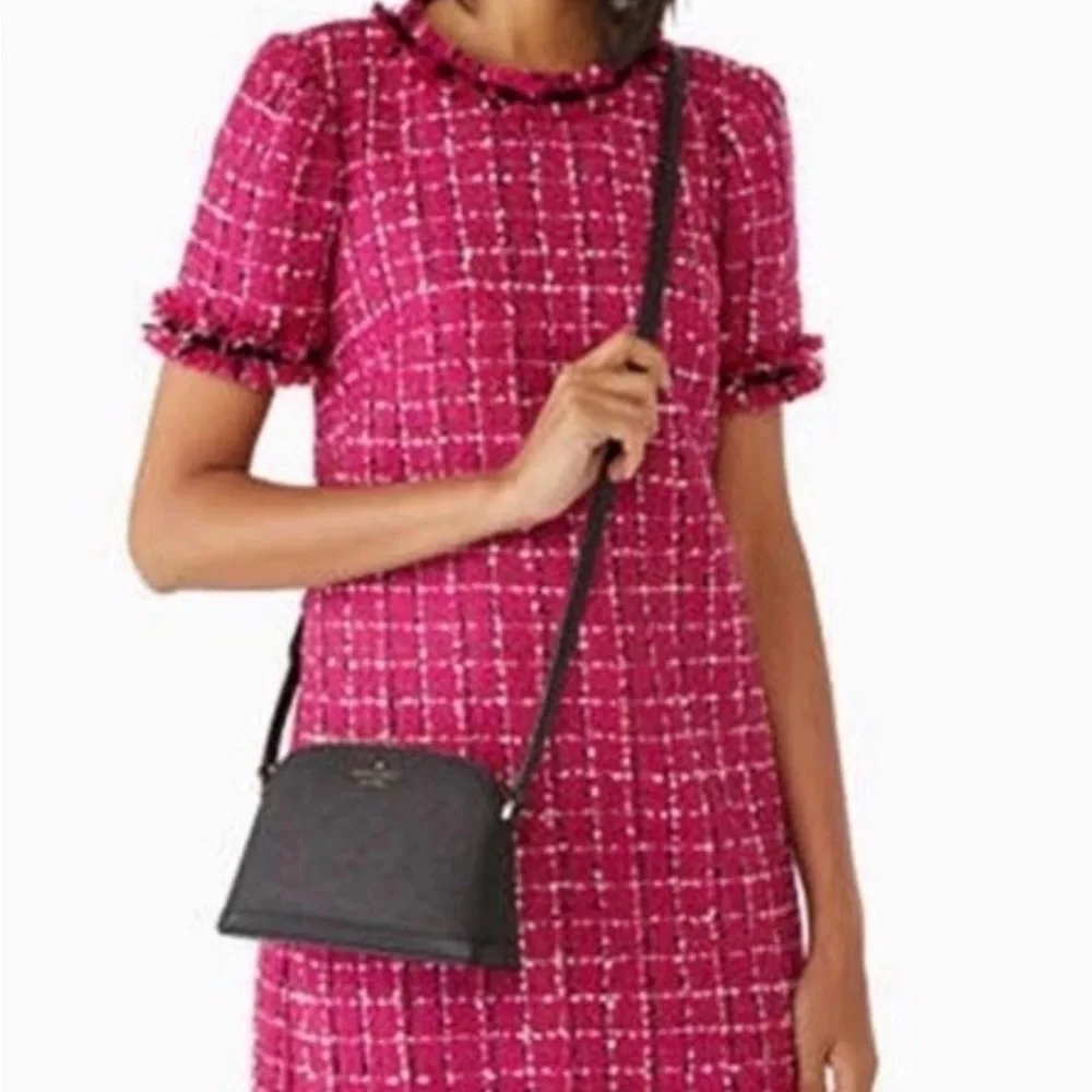Kate Spade New York Black Glitter Small Dome Crossbody Bag